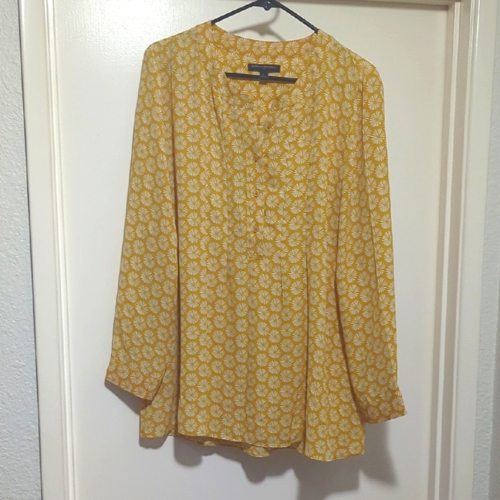 Banana Republic Yellow Floral Women's Blouse